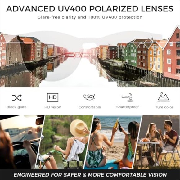 Polarized Vintage Round Sunglasses with UV400 Lenses main image 6